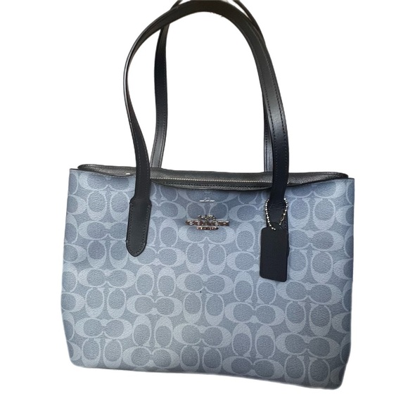 Coach AVENUE CARRYALL IN SIGNATURE CANVAS COACH F48735 Bag Tote Denim Blue - Picture 2 of 13